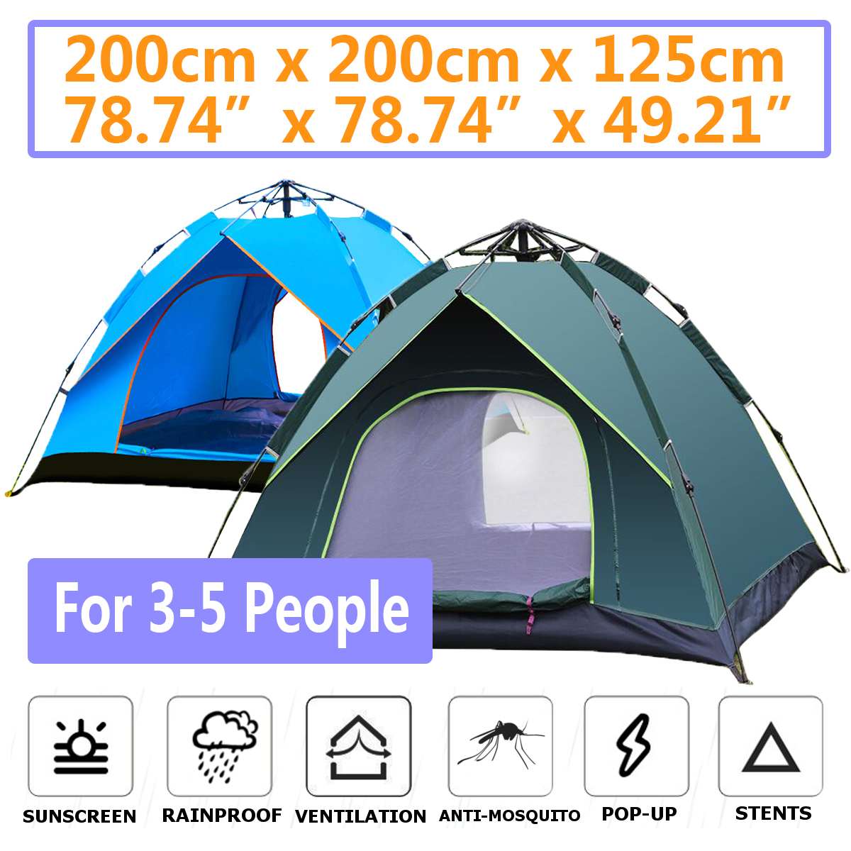 Cheap Goat Tents 3 5 People Large Tent Quick Setup Family Tent Outdoor Waterproof UV Protection Camping Hiking Foldable Folding Tent Family Tents Tents 